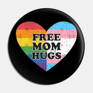 Free mom hugs with and transgender flag heart Pin