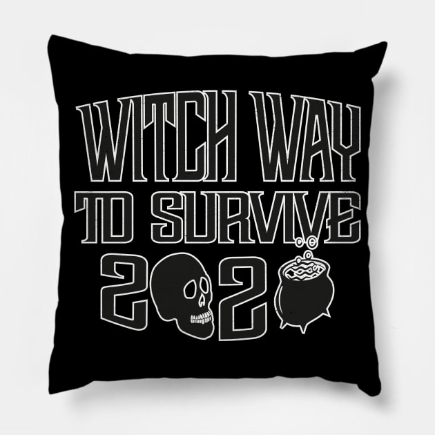Witch Way to Survive Pillow by MZeeDesigns