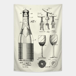 Wine Lover Patent Prints Tapestry