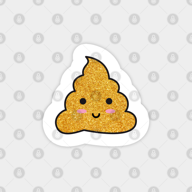 Gold glitter poop emoji Poop TeePublic