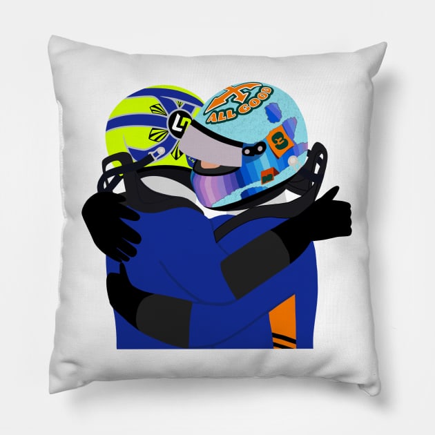 Lando Norris and Daniel Ricciardo - Monza 2021 Pillow by emstanden25