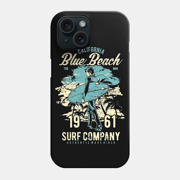 Surfing California Surfer and Surfboard Phone Case by Imp's Dog House