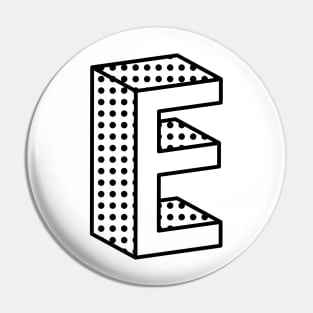 3D Ben Day Dot Isometric Letter E Pin