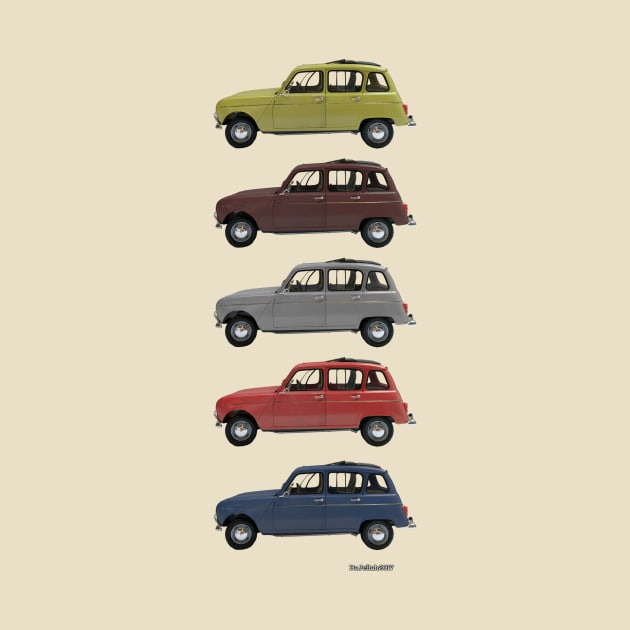 Five Renault 4's by DaJellah