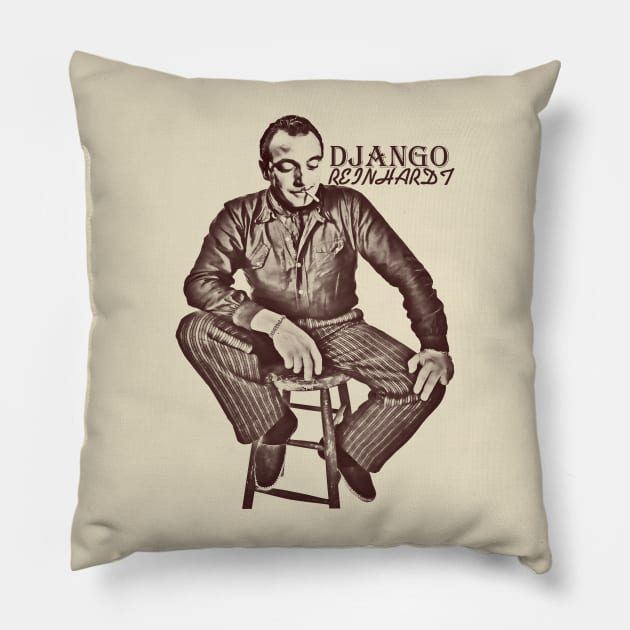 django reinhardt art visual Pillow by Papa Lauren