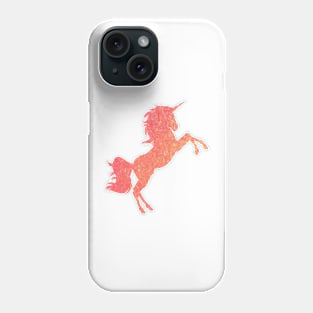 Orange Ombre Faux Glitter Unicorn Phone Case