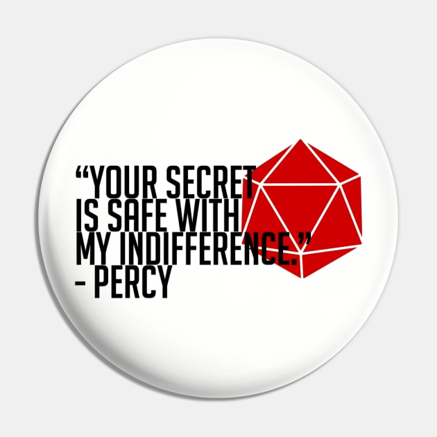 Percy Quote Pin by galacticshirts