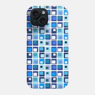 Retro Blue Square Pattern Phone Case