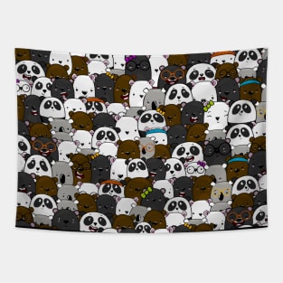 Cute Kawaii Bears - Polar, Black, Brown, Panda & Koala Tapestry