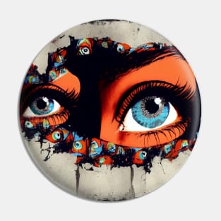 Graffiti Wall Eye Art Pin