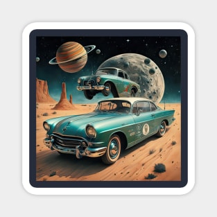 vintage car x space Magnet