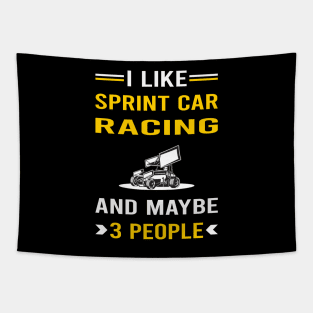 3 People Sprint Car Cars Racing Tapestry