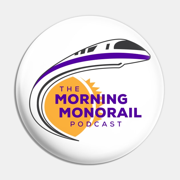 Morning Monorail Dark Logo w/ Overlapping Text Pin by MorningMonorail