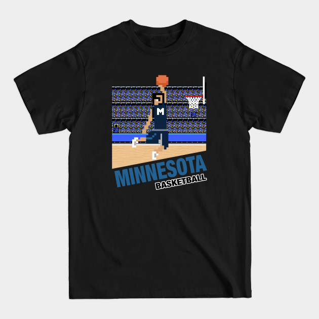 Discover Minnesota Basketball 8 bit pixel art cartridge design - Minnesota Timberwolves - T-Shirt