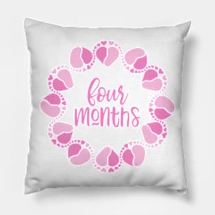 Baby four month milestone for girl Pillow