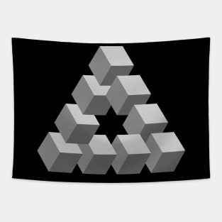 Optical illusion triangle #12 - greys Tapestry