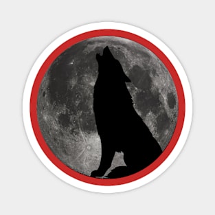 the moon night wolf Magnet