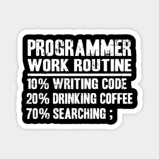 Funny Programmer Work Routine Gift Coding Coffee Magnet