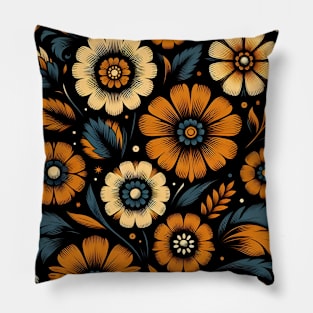 Orange Flowers Pillow