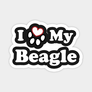 I Love My Beagle - heart dog paw Magnet