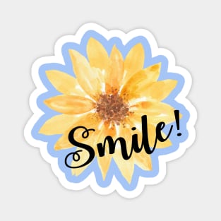 Yellow watercolor flower smile Magnet