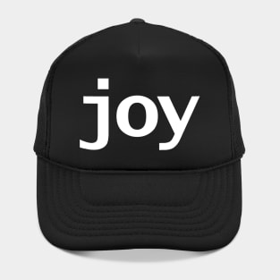 Joy Minimal Typography White Text Hat