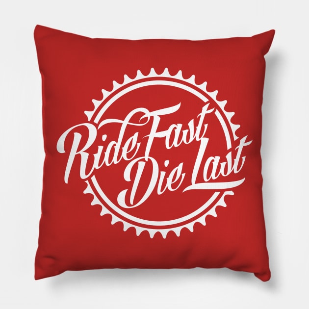 RIDE FAST Pillow by reigedesign