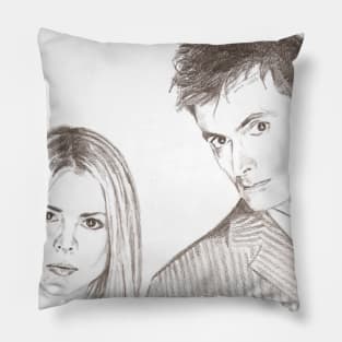 Rose and the Doctor together Pillow