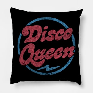 Disco Queen  / Retro Style Typography Design Pillow