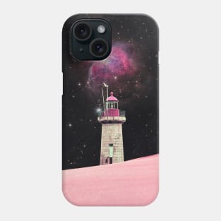 There's Always a Lighthouse  - Space Aesthetic, Retro Futurism, Sci Fi Phone Case