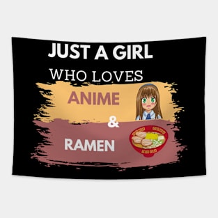 Just A Girl Who Loves Anime And Ramen Tapestry