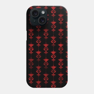 Damask Motifs in Black and Ruby Red Vintage Faux Foil Art Deco Vintage Foil Pattern Phone Case