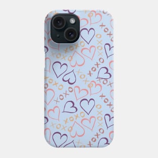 Love Hearts, XOXO - Blue Phone Case