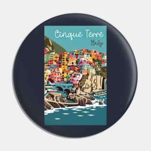 A Vintage Travel Art of Cinque Terre - Italy Pin