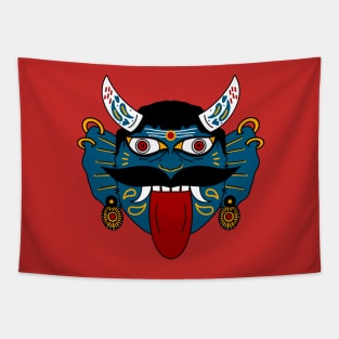 Drishti Bommai Nazar Battu Mahakala Mask Tapestry