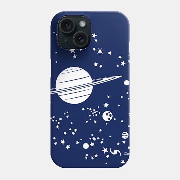 Saturn starry night sky Phone Case by Markadesign