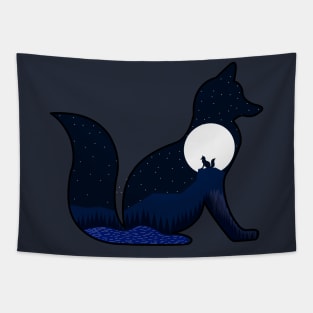 Night Fox Tapestry