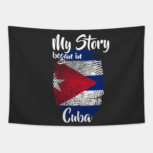 Cuba Flag Fingerprint My Story DNA Cuban Tapestry by Your Culture & Merch