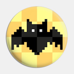 Pixelated Bat Squares Yellow Pin