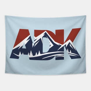 ADK Mountain Scape - Brick & Navy Tapestry