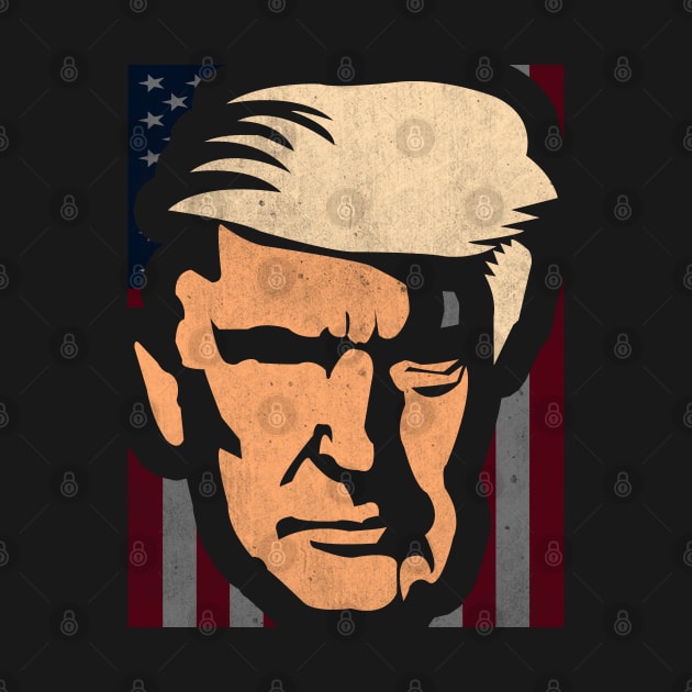 American Flag With Trump's Face Vote For Trump 2020 by StreetDesigns