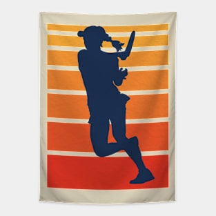 Vintage Tennis Silhouette Tapestry