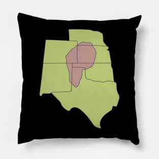 Dust Bowl - Historical Map - Sandstorm Pillow