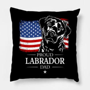 Proud Labrador Dad American Flag patriotic dog Pillow