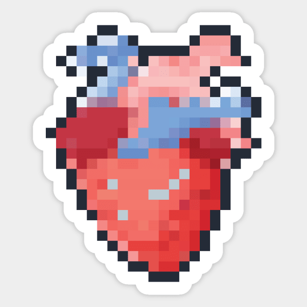  Pixelated Heart Vinyl Sticker - Select Size : Automotive