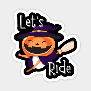 Fun Halloween Pumpkin Ready to Ride Magnet