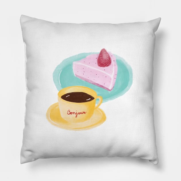 French cafe patisserie Pillow by Online_District