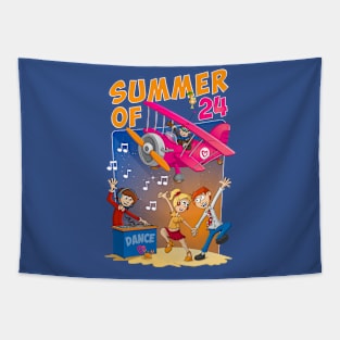 The summer of 2024 - funny and colourful illustration Tapestry