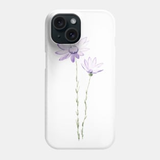 purple exeranthemum flowers watercolor Phone Case