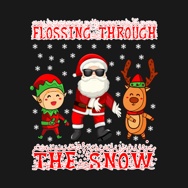 Flossing Through The Snow Santa Reindeer Elf by PaulAksenov